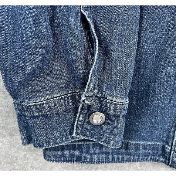 Quacker Factory Womens XL Denim Jacket Rhinestone Pearl Butterfly Embellished - Picture 11 of 16